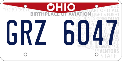 OH license plate GRZ6047