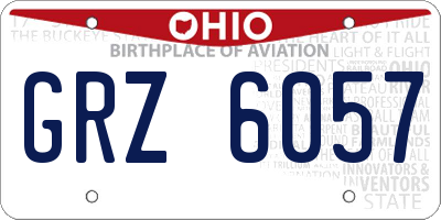 OH license plate GRZ6057