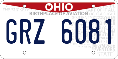 OH license plate GRZ6081