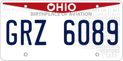 OH license plate GRZ6089