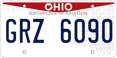 OH license plate GRZ6090