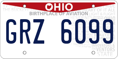 OH license plate GRZ6099