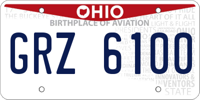 OH license plate GRZ6100