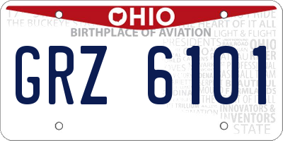OH license plate GRZ6101