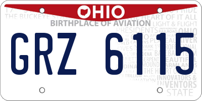 OH license plate GRZ6115