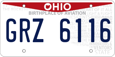 OH license plate GRZ6116