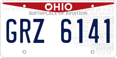 OH license plate GRZ6141
