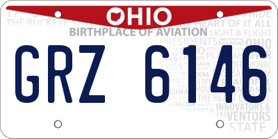 OH license plate GRZ6146