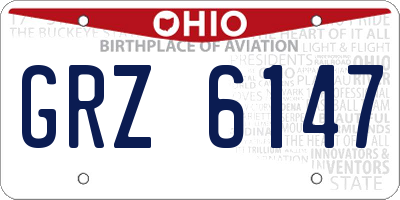 OH license plate GRZ6147