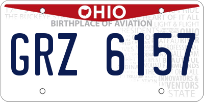 OH license plate GRZ6157