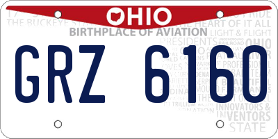 OH license plate GRZ6160