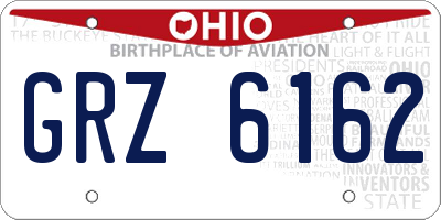 OH license plate GRZ6162