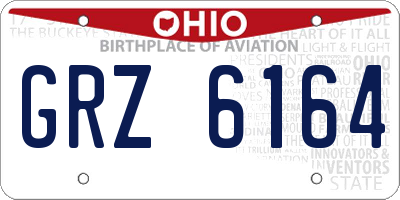 OH license plate GRZ6164