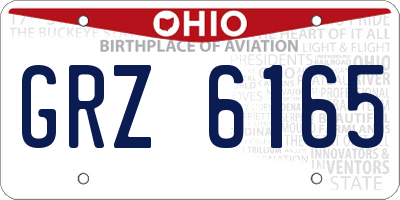 OH license plate GRZ6165