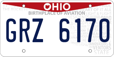 OH license plate GRZ6170