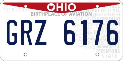OH license plate GRZ6176