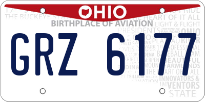 OH license plate GRZ6177
