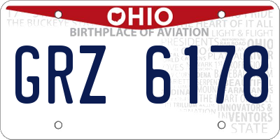 OH license plate GRZ6178