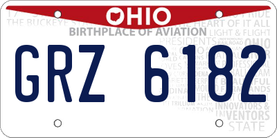 OH license plate GRZ6182
