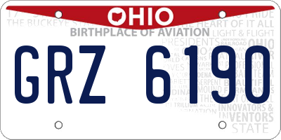 OH license plate GRZ6190