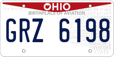 OH license plate GRZ6198