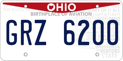 OH license plate GRZ6200