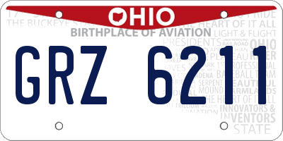 OH license plate GRZ6211