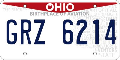 OH license plate GRZ6214