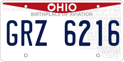 OH license plate GRZ6216