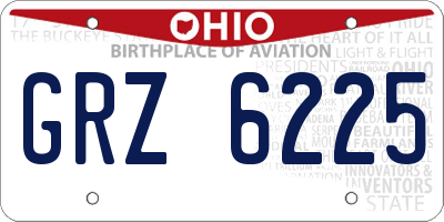 OH license plate GRZ6225