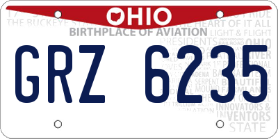 OH license plate GRZ6235
