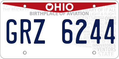 OH license plate GRZ6244