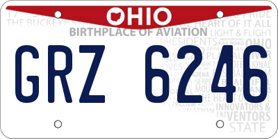 OH license plate GRZ6246