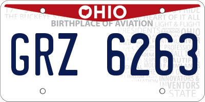OH license plate GRZ6263