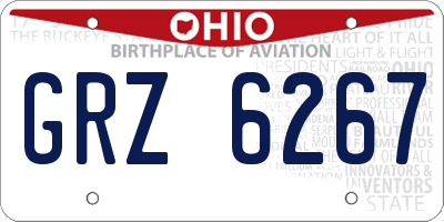 OH license plate GRZ6267