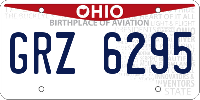 OH license plate GRZ6295