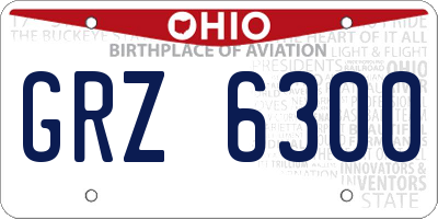 OH license plate GRZ6300