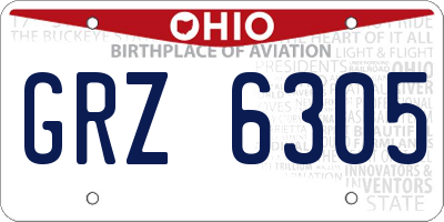 OH license plate GRZ6305