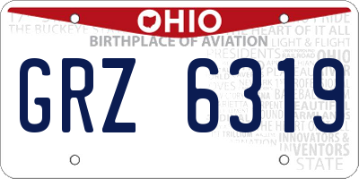 OH license plate GRZ6319