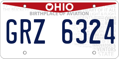 OH license plate GRZ6324