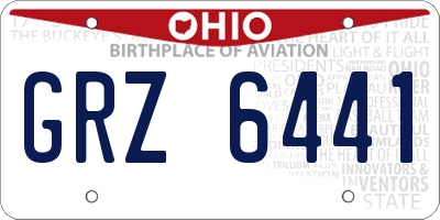 OH license plate GRZ6441