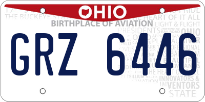 OH license plate GRZ6446