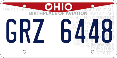 OH license plate GRZ6448