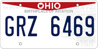 OH license plate GRZ6469