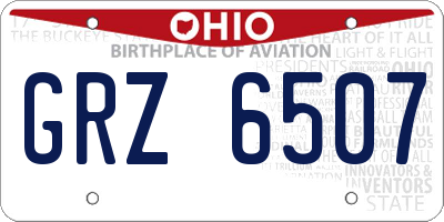 OH license plate GRZ6507