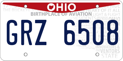 OH license plate GRZ6508