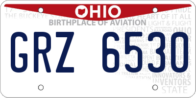 OH license plate GRZ6530