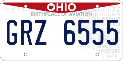 OH license plate GRZ6555