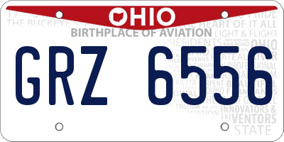 OH license plate GRZ6556
