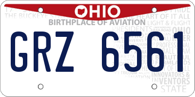 OH license plate GRZ6561